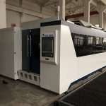 fiber laser metal cutting machine with protective enclosure and changer pallet
